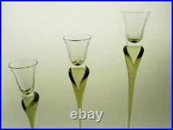 Rosenthal Papyrus Set Of 3 Tall Candle Holders Great Cond Studio Linie Glass