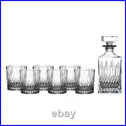 Royal Doulton Earlswood Crystal Whiskey Decanter Set Decanter + 6 Tumblers