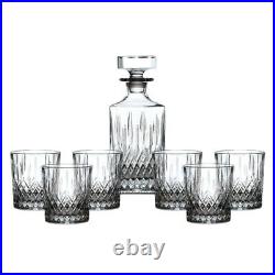 Royal Doulton Earlswood Crystal Whiskey Decanter Set Decanter + 6 Tumblers