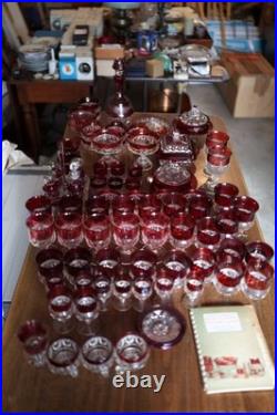 Ruby Glassware Collection Over 50 Pieces, Including Bowls, Carafe, And More