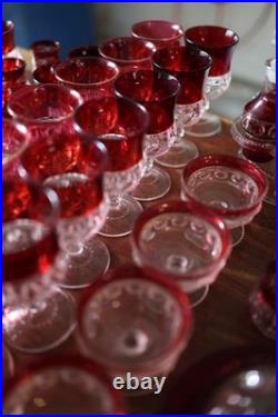 Ruby Glassware Collection Over 50 Pieces, Including Bowls, Carafe, And More