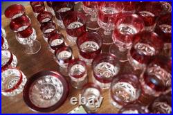 Ruby Glassware Collection Over 50 Pieces, Including Bowls, Carafe, And More