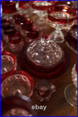 Ruby Glassware Collection Over 50 Pieces, Including Bowls, Carafe, And More