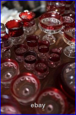 Ruby Glassware Collection Over 50 Pieces, Including Bowls, Carafe, And More