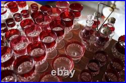 Ruby Glassware Collection Over 50 Pieces, Including Bowls, Carafe, And More