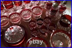 Ruby Glassware Collection Over 50 Pieces, Including Bowls, Carafe, And More