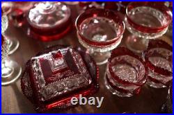 Ruby Glassware Collection Over 50 Pieces, Including Bowls, Carafe, And More