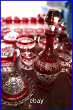 Ruby Glassware Collection Over 50 Pieces, Including Bowls, Carafe, And More