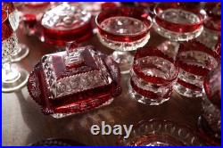 Ruby Glassware Collection Over 50 Pieces, Including Bowls, Carafe, And More