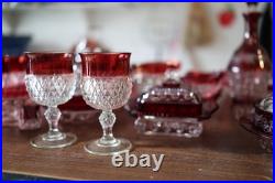 Ruby Glassware Collection Over 50 Pieces, Including Bowls, Carafe, And More