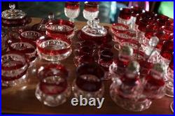 Ruby Glassware Collection Over 50 Pieces, Including Bowls, Carafe, And More