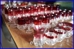 Ruby Glassware Collection Over 50 Pieces, Including Bowls, Carafe, And More