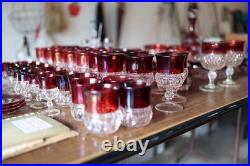 Ruby Glassware Collection Over 50 Pieces, Including Bowls, Carafe, And More