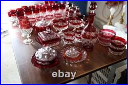 Ruby Glassware Collection Over 50 Pieces, Including Bowls, Carafe, And More
