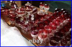 Ruby Glassware Collection Over 50 Pieces, Including Bowls, Carafe, And More