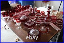 Ruby Glassware Collection Over 50 Pieces, Including Bowls, Carafe, And More