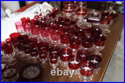 Ruby Glassware Collection Over 50 Pieces, Including Bowls, Carafe, And More