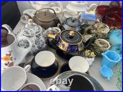 Ruby Red glassware! Teapots! Crackled Glass! 60+ pieces! Vintage