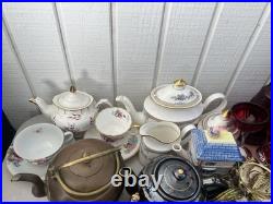 Ruby Red glassware! Teapots! Crackled Glass! 60+ pieces! Vintage