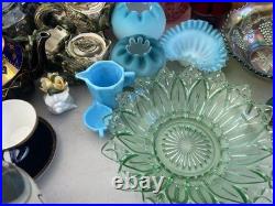 Ruby Red glassware! Teapots! Crackled Glass! 60+ pieces! Vintage