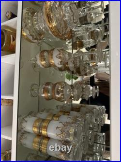 Russian Authentic Gilded Crystal Handmade Set of 20 Pieces Glassware