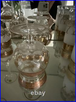 Russian Authentic Gilded Crystal Handmade Set of 20 Pieces Glassware