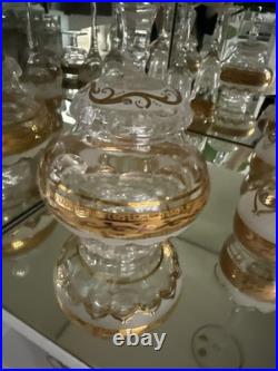 Russian Authentic Gilded Crystal Handmade Set of 20 Pieces Glassware