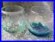 Ryukyu Glass Cup Set of 2 Okinawa Japanese Blue Crystal Glassware Made in Japan