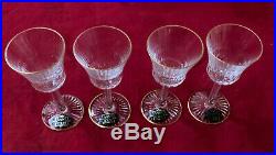 SAINT LOUIS CRYSTAL CORDIAL GLASSES APOLLO withGOLD TRIM SET OF FOUR NEW IN BOX