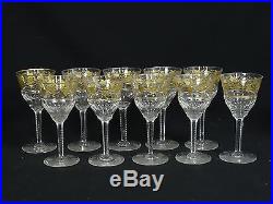 SET 10 VINTAGE 50's VAL St LAMBERT CRYSTAL PAMPRE D'Or GRAPES WINE GLASS 5 5/8
