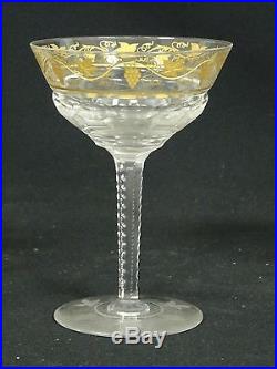 SET 11 VINTAGE 50's VAL St LAMBERT CRYSTAL PAMPRE D'Or GRAPES CHAMPAGNE GLASS