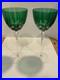 SET (2) Murano Crystal Wine Glasses Emerald Green? Purchased Italy Artist AUTO
