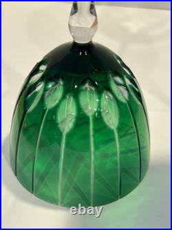 SET (2) Murano Crystal Wine Glasses Emerald Green? Purchased Italy Artist AUTO
