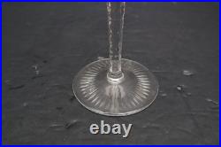 SET 4 BOHEMIAN CZECH CUT TO CLEAR CRYSTAL Hock Wine GLASSES Goblets Amber 8.5