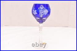 SET 4 BOHEMIAN CZECH CUT TO CLEAR Hock Wine GLASSES Goblets Multicolor NOS w BOX SET 4 BOHEMIAN CZECH CUT TO CLEAR Hock Wine GLASSES Goblets Multicolor NOS w BOX