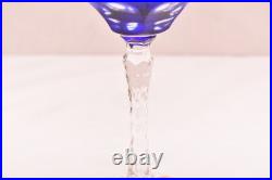 SET 4 BOHEMIAN CZECH CUT TO CLEAR Hock Wine GLASSES Goblets Multicolor NOS w BOX SET 4 BOHEMIAN CZECH CUT TO CLEAR Hock Wine GLASSES Goblets Multicolor NOS w BOX