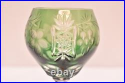SET 4 BOHEMIAN CZECH CUT TO CLEAR Hock Wine GLASSES Goblets Multicolor NOS w BOX SET 4 BOHEMIAN CZECH CUT TO CLEAR Hock Wine GLASSES Goblets Multicolor NOS w BOX