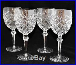 SET 4 VINTAGE WATERFORD IRELAND GLASS CRYSTAL POWERSCOURT Water Goblets 7 5/8