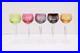 SET 5 BOHEMIAN CZECH CUT TO CLEAR CRYSTAL Hock Wine GLASSES Goblets Multicolor
