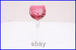 SET 5 BOHEMIAN CZECH CUT TO CLEAR CRYSTAL Hock Wine GLASSES Goblets Multicolor