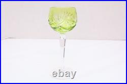 SET 5 BOHEMIAN CZECH CUT TO CLEAR CRYSTAL Hock Wine GLASSES Goblets Multicolor