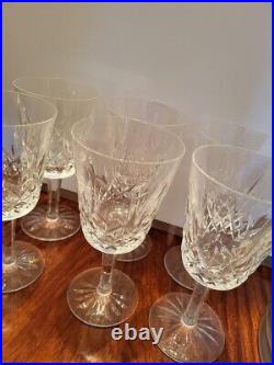 SET 6 Vintage WATERFORD CRYSTAL LISMORE Cut Glass 6 7/8 Water Wine Goblets