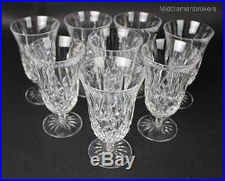 SET 8 Signed Waterford Crystal Lismore 6 1/2 Iced Tea Beverage Art Glass Goblet
