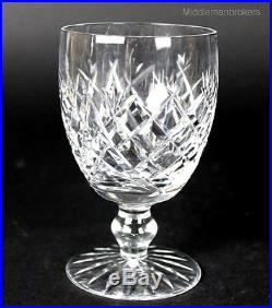 SET 9 Signed Waterford Cut Crystal Boyne 5 1/8 Art Glass Cut Foot Water Goblets