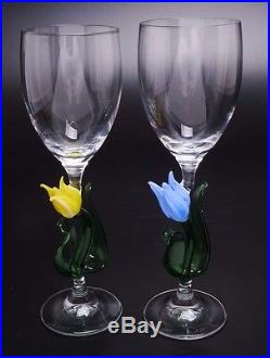 SET OF 11 HAND BLOWN CRYSTAL SCHOTT ZWEISEL GLASSES WITH TULIP STEMS