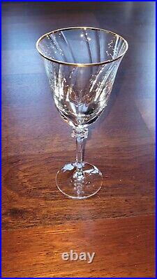 SET OF 12! Royal Doulton Crystal Wine Water Goblet Glass Hand Blown Swirl withGold