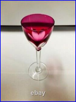 SET OF 3 VAL SAINT LAMBERT GEVAERT 4 oz WINE GLASSES RED, PURPLE, GREEN