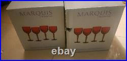 SET OF 4 MARQUIS By WATERFORD BROOKSIDE RED ICED BEVERAGE GLASSES CRYSTAL NEW