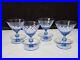 SET OF 4- RARE Fry Depression FRY17-11 BLUE OPTIC 4 Champagne Cocktail Glasses