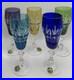 SET OF 5 BLEIKRISTALL HANDGESCHLIFFEN CUT TO CLEAR CRYSTAL CHAMPAGNE Colored